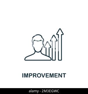 Improvement icon. Monochrome simple Human Productivity icon for templates, web design and infographics Stock Vector