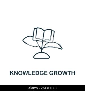 Knowledge Growth icon. Monochrome simple Human Productivity icon for templates, web design and infographics Stock Vector