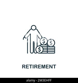 Retirement icon. Monochrome simple Investments icon for templates, web design and infographics Stock Vector