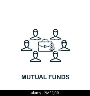 Mutual Funds icon. Monochrome simple Investments icon for templates, web design and infographics Stock Vector