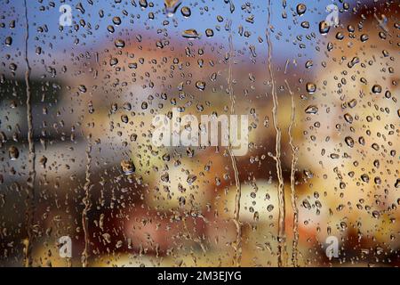 The scenery outside the window on a rainy day Stock Photo - Alamy