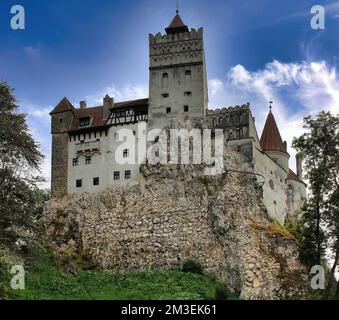 Bran Castle, known as Dracula's Castle, is the most famous and visited fortress in Transylvania (Romania) and is located in Bran, near the city of Bra Stock Photo