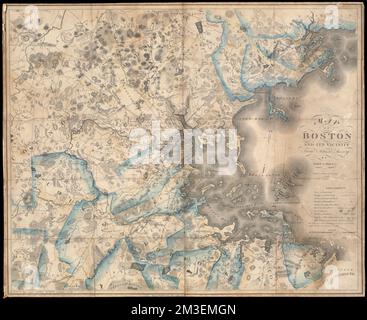 Map of Boston and its vicinity from actual surveys ,. Wayland ...