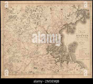 Map of Boston and its vicinity from actual surveys ,. Wayland ...