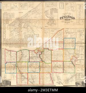 Map of Cuyahoga County, Ohio , Geology, Ohio, Cuyahoga County, Maps, Landowners, Ohio, Cuyahoga County, Maps, Real property, Ohio, Cuyahoga County, Maps, Cuyahoga County Ohio, Maps Norman B. Leventhal Map Center Collection Stock Photo