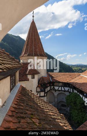 Bran - Romania, July 16, 2022. Commonly known as Dracula's Castle, marketed as home of title character in Stoker's Dracula (vertical photo) Stock Photo