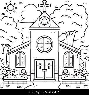 church drawing for kids