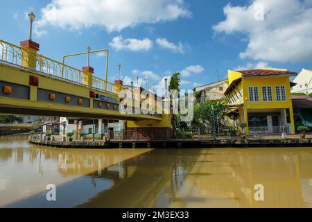 Malacca, Malaysia - November 2022: Views of the Malacca River as it passes through the city of Malacca on November 29, 2022 in Malacca, Malaysia. Stock Photo