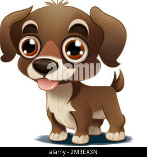 a cartoon dog with big eyes and a big smile on its face. . Stock Photo