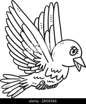 Bird Coloring Page Isolated for Kids Stock Vector Image & Art - Alamy