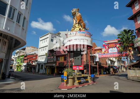 Malacca, Malaysia - November 2022: Views of Jonker Street in Malacca's Chinatown on November 30, 2022 in Malacca, Malaysia. Stock Photo