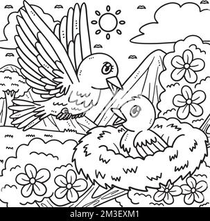 baby birds coloring pages