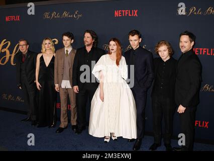 LOS ANGELES, CALIFORNIA - DECEMBER 14: Timothy Spall, Hadley Robinson, Harry Melling, Christian Bale, Lucy Boynton, Harry Lawtey, Fred Hechinger, Scot Stock Photo