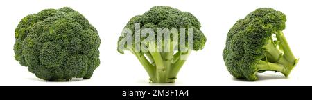Set of broccoli images. Broccoli isolated on a white background. Clipping Path. Full depth of field. close up Stock Photo