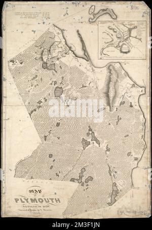 Map Of Plymouth Settled In 1620 Relief Shown By Hachures Inset   Map Of Plymouth Settled In 1620 Plymouth Mass Town Maps Norman B Leventhal Map Center Collection 2m3f1jn 