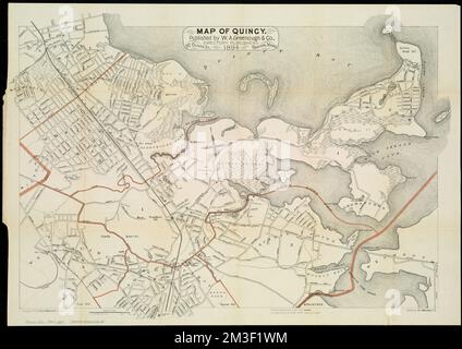 Map of Quincy , Quincy Mass., Maps Norman B. Leventhal Map Center Collection Stock Photo