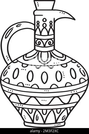 Greek Vase Isolated Coloring Page for Kids Stock Vector