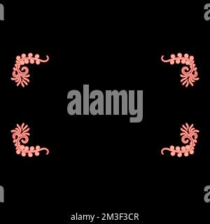 Neon froral board Art frame red color vector illustration image flat style light Stock Vector