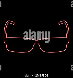 Neon sunglasses red color vector illustration image flat style light Stock Vector