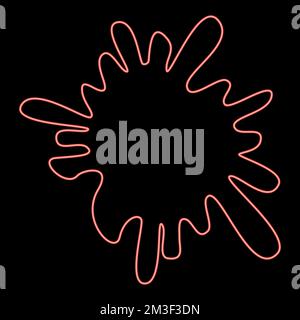 Neon blot Ink spot Paint splash red color vector illustration image flat style light Stock Vector