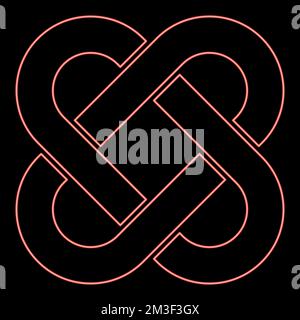 Neon celtic cross red color vector illustration image flat style light Stock Vector