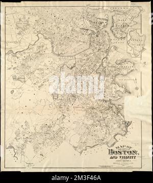 Map of the city of Boston and vicinity , Boston Mass., Maps Norman B ...