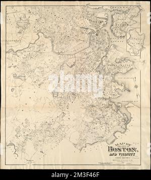 Map Of The City Of Boston And Vicinity , Boston Mass., Maps Norman B ...