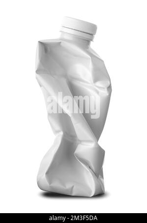 Crushed plastic recyclable milk container Stock Photo - Alamy