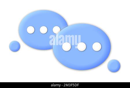 Button blue speech bubbles icon on white background vector eps 10 Stock Vector