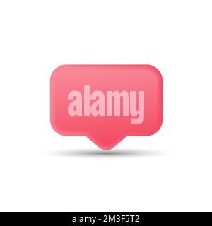 Message notification icon. Cloud new message realistic 3d design. Dialog, Chat Speech Bubble. Clicks the arrow cursor on dialogue. Vector illustration Stock Vector