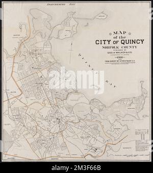 Map of the city of Quincy, Norfolk County , Quincy Mass., Maps Norman B. Leventhal Map Center Collection Stock Photo