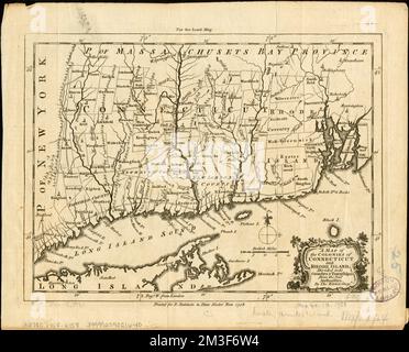 A map of the colonies of Connecticut and Rhode Island, divided into counties & townships, from the best authorities , Connecticut, Maps, Early works to 1800, Rhode Island, Maps, Early works to 1800 Norman B. Leventhal Map Center Collection Stock Photo