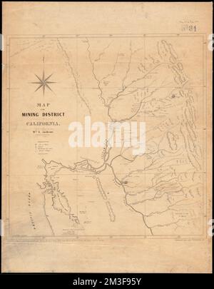 Map of the mining district of California , Mining districts, California, Maps, Gold mines and mining, California, Delta Region, Maps, Mines and mineral resources, California, Delta Region, Maps, Delta Region Calif., Maps, California, Northern, Maps Norman B. Leventhal Map Center Collection Stock Photo