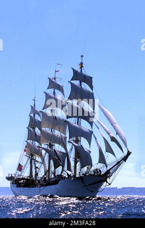 Danish tall ship Danmark, La Coruna, 2006 Stock Photo