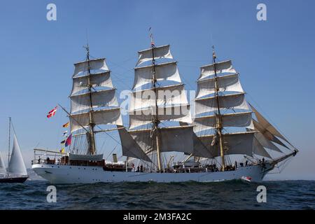 Danish tall ship Danmark, La Coruna, 2006 Stock Photo