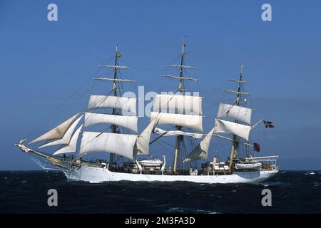 Danish tall ship Danmark, La Coruna, 2006 Stock Photo