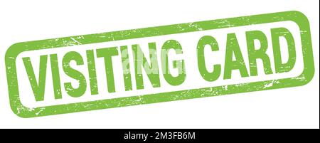 VISITING CARD text written on green rectangle stamp sign. Stock Photo