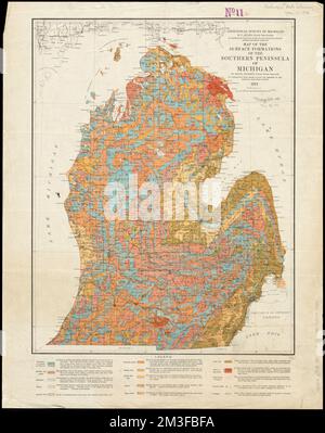 Map of the surface formations of the southern peninsula of Michigan