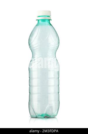 empty plastic water bottle on white background Stock Photo