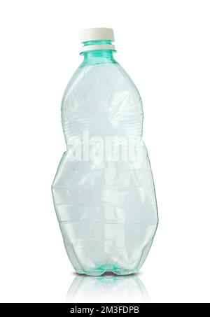empty plastic water bottle on white background Stock Photo
