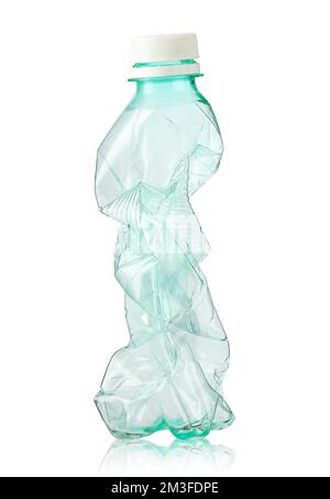 empty plastic water bottle on white background Stock Photo