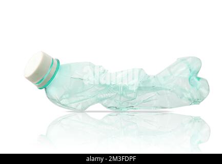 empty plastic water bottle on white background Stock Photo