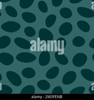 Abstract background, faded shade. Greenish, gray, ovals on a dark green background. Geometric shapes of different sizes. Various spots. Pattern, seamless. Vector. Geometric shapes. Stock Vector