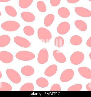 Abstract background. Pink ovals on a white background. Geometric shapes of different sizes. Various spots. Pattern, seamless. Vector. Geometric shapes. Stock Vector