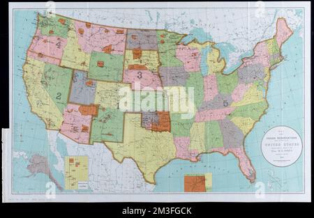 Map showing Indian reservations within the limits of the United States ...
