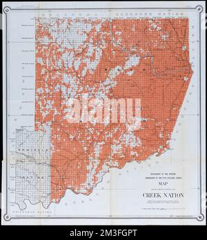 Map showing progress of allotment in Creek Nation , Muscogee Creek Nation, Maps, Seminole Nation of Oklahoma, Maps, Creek Indians, Land tenure, Muscogee Creek Nation, Maps, Real property, Muscogee Creek Nation, Maps, Indian reservations, Oklahoma, Maps Norman B. Leventhal Map Center Collection Stock Photo