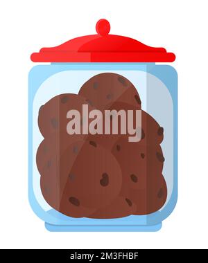 Jar of cookies - modern flat design style single isolated image Stock Vector