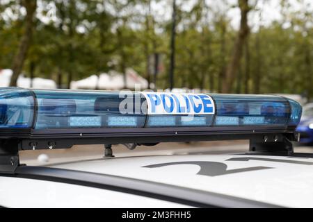 Bordeaux , Aquitaine  France - 08 20 2022 : police beacon city car french police with logo sign and text Stock Photo