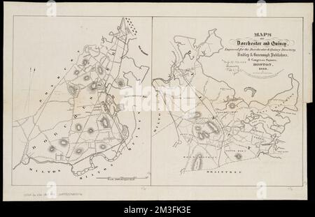 Maps of Dorchester and Quincy , Dorchester Boston, Mass., Maps, Quincy Mass., Maps Norman B. Leventhal Map Center Collection Stock Photo