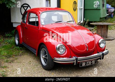 Bordeaux , Aquitaine  France - 11 06 2022 : vw Volkswagen 1302 old Beetle ancient vintage car retro old timer red vehicle Stock Photo